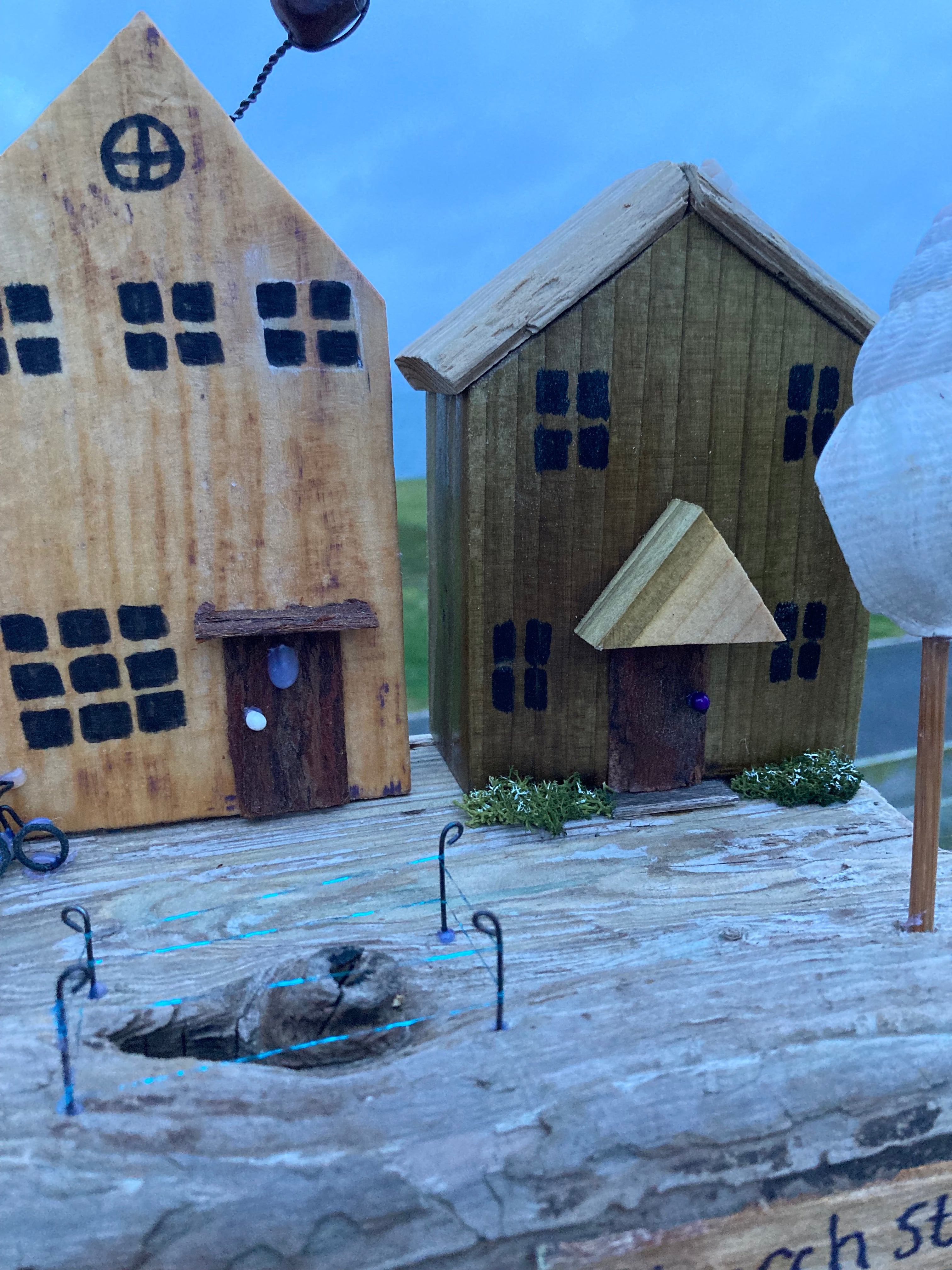 Church Street – Handmade Driftwood Village Scene