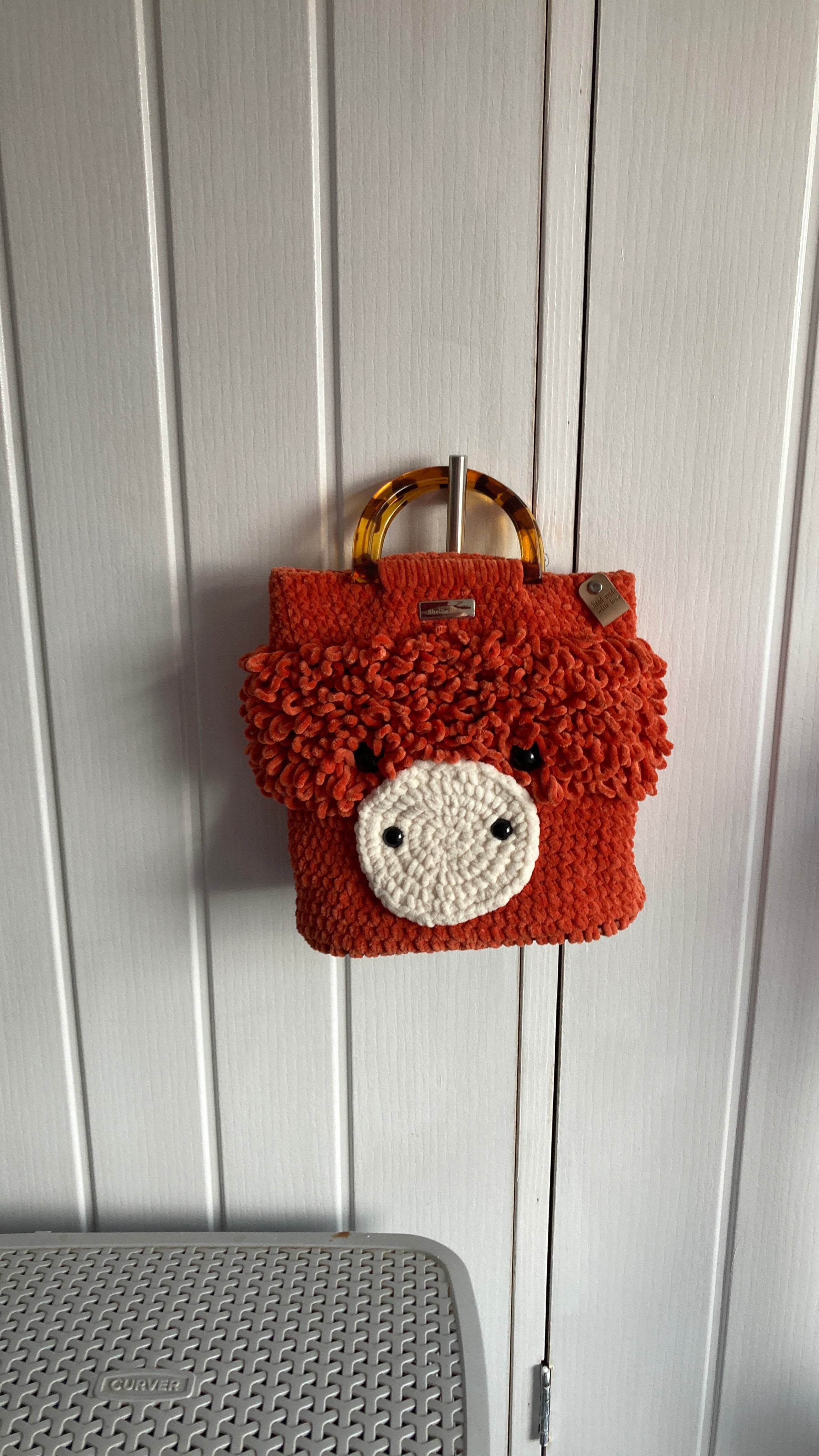 Handmade Crocheted Highland Coo Bag – Super Soft Chenille