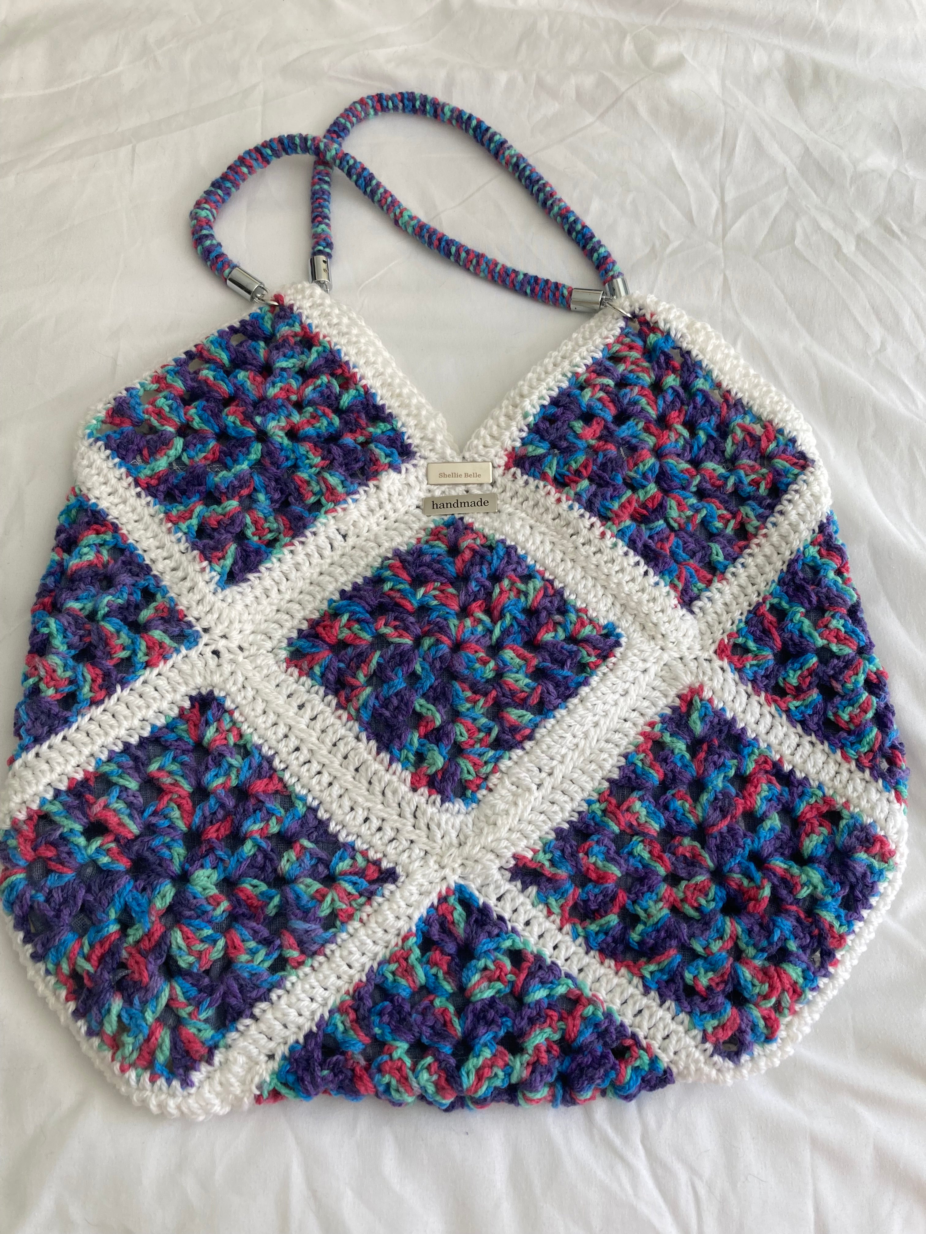 Bespoke Handmade Crocheted Shoulder Bag – Fully Lined