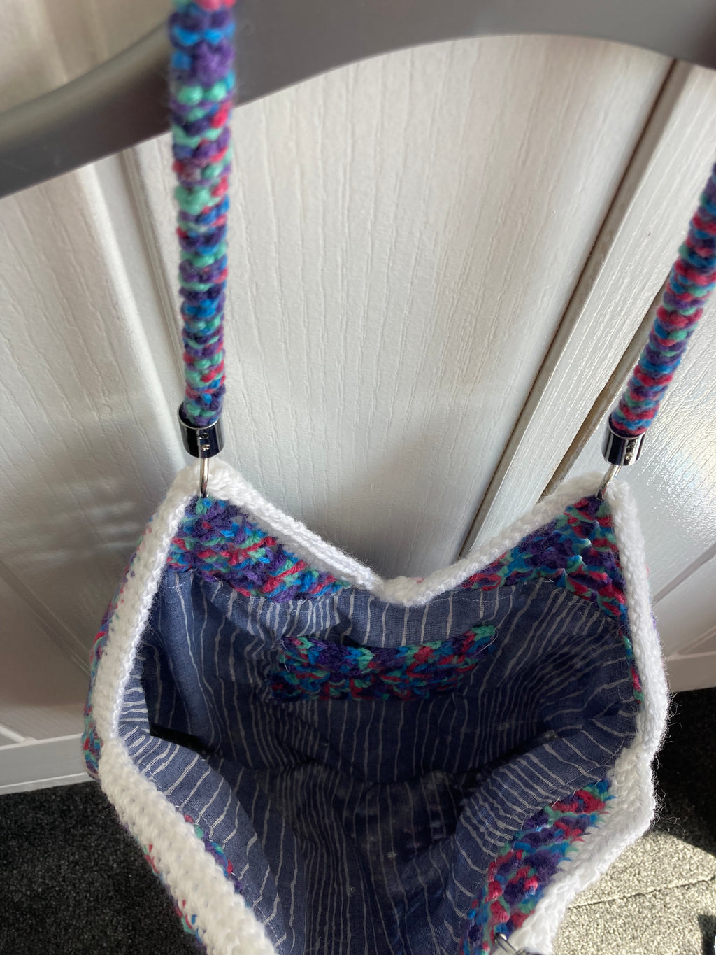 Bespoke Handmade Crocheted Shoulder Bag – Fully Lined