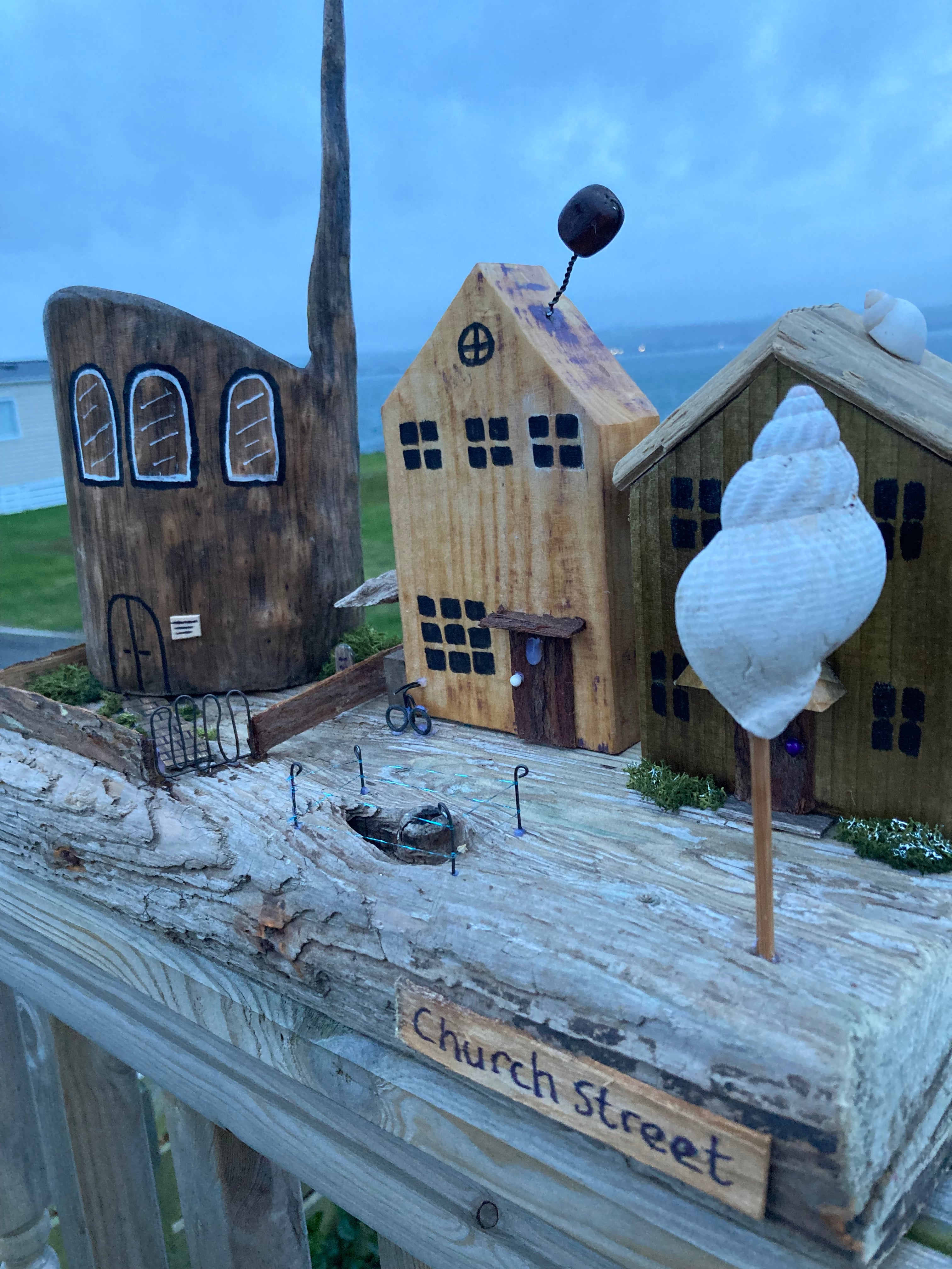 Church Street – Handmade Driftwood Village Scene