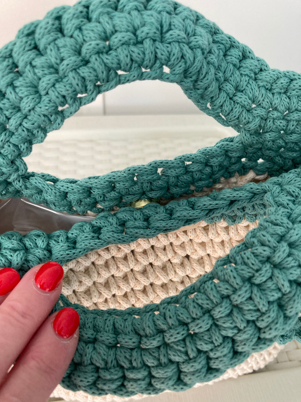 Handmade crocheted handbag