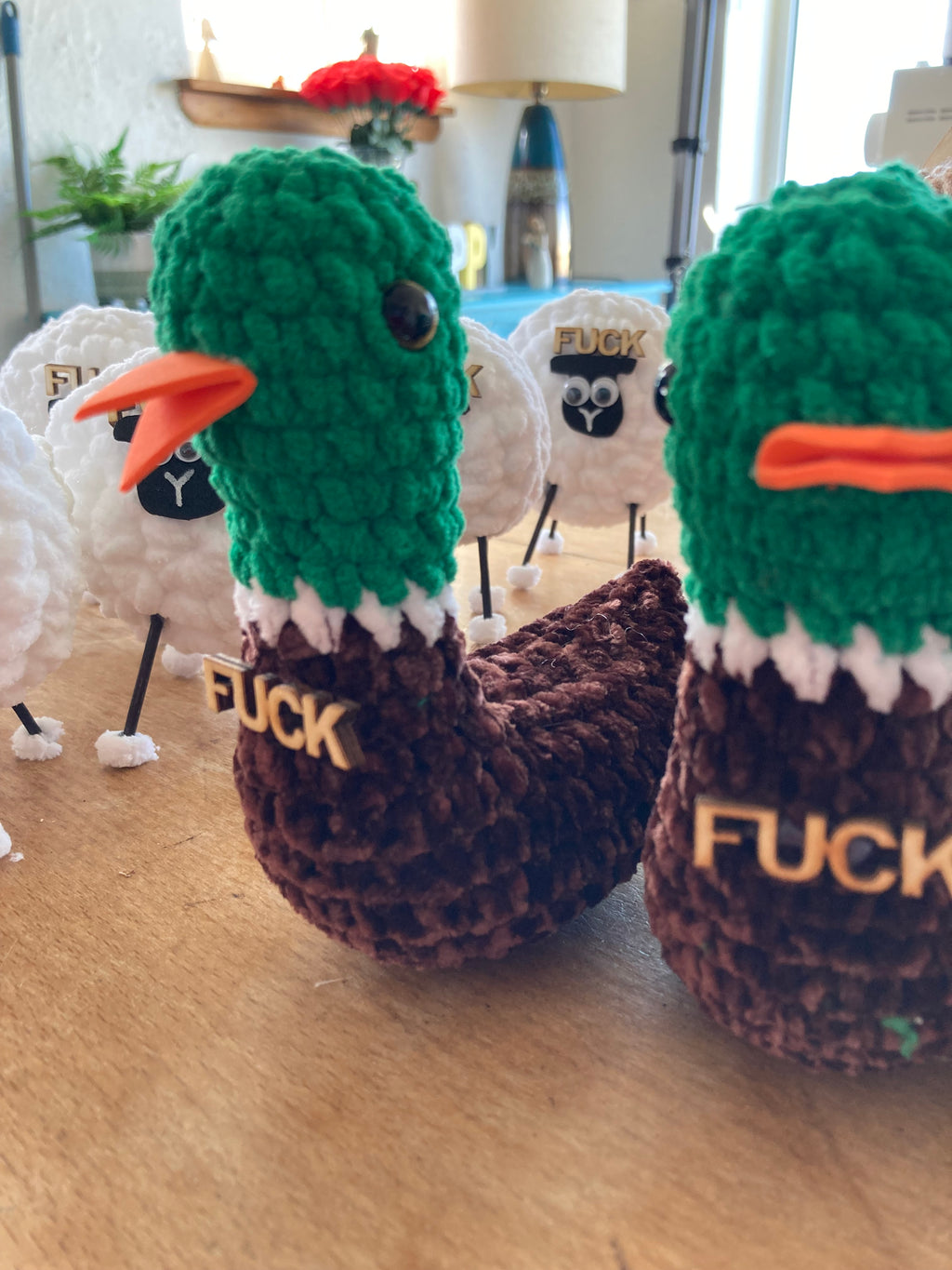 Handmade crocheted F*ck ADuck