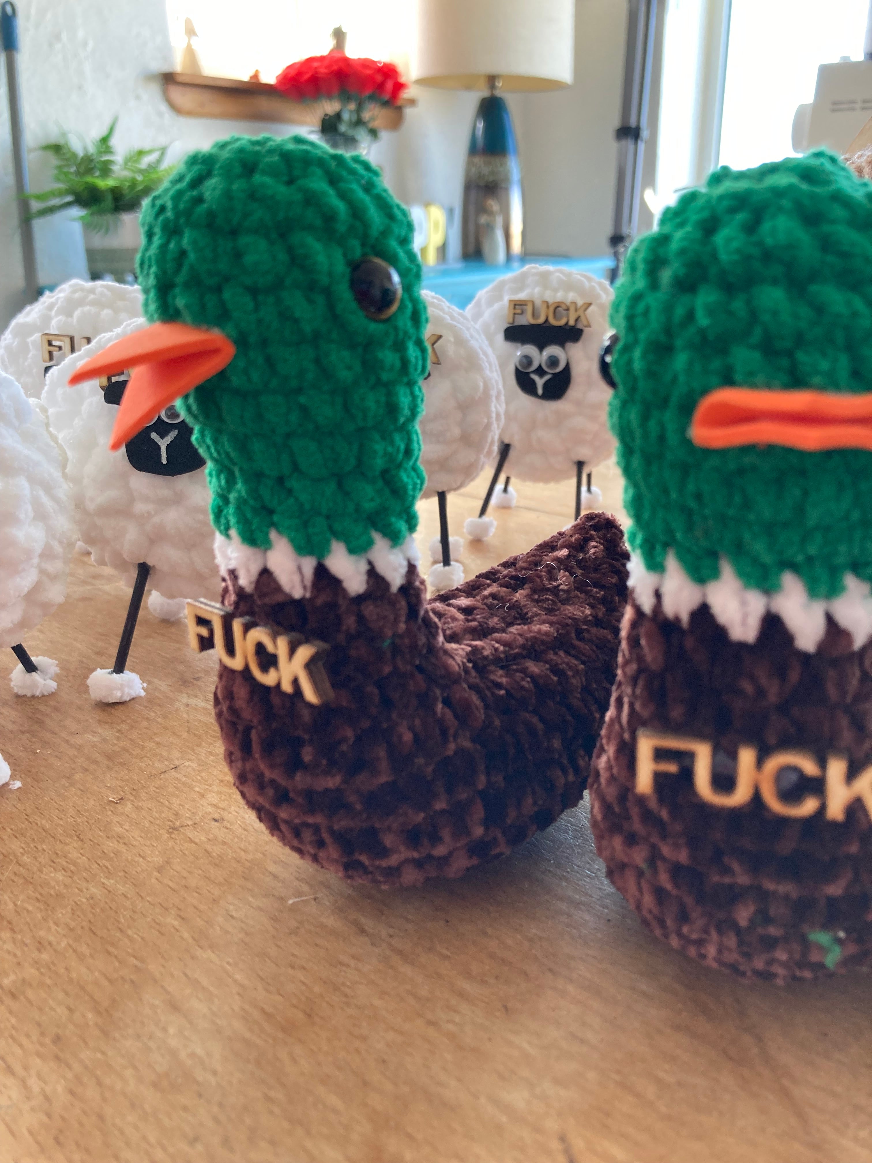 Handmade crocheted F*ck ADuck
