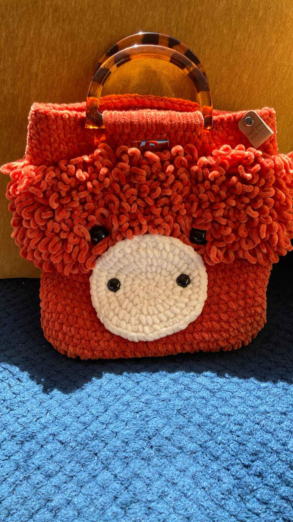 Handmade Crocheted Highland Coo Bag – Super Soft Chenille
