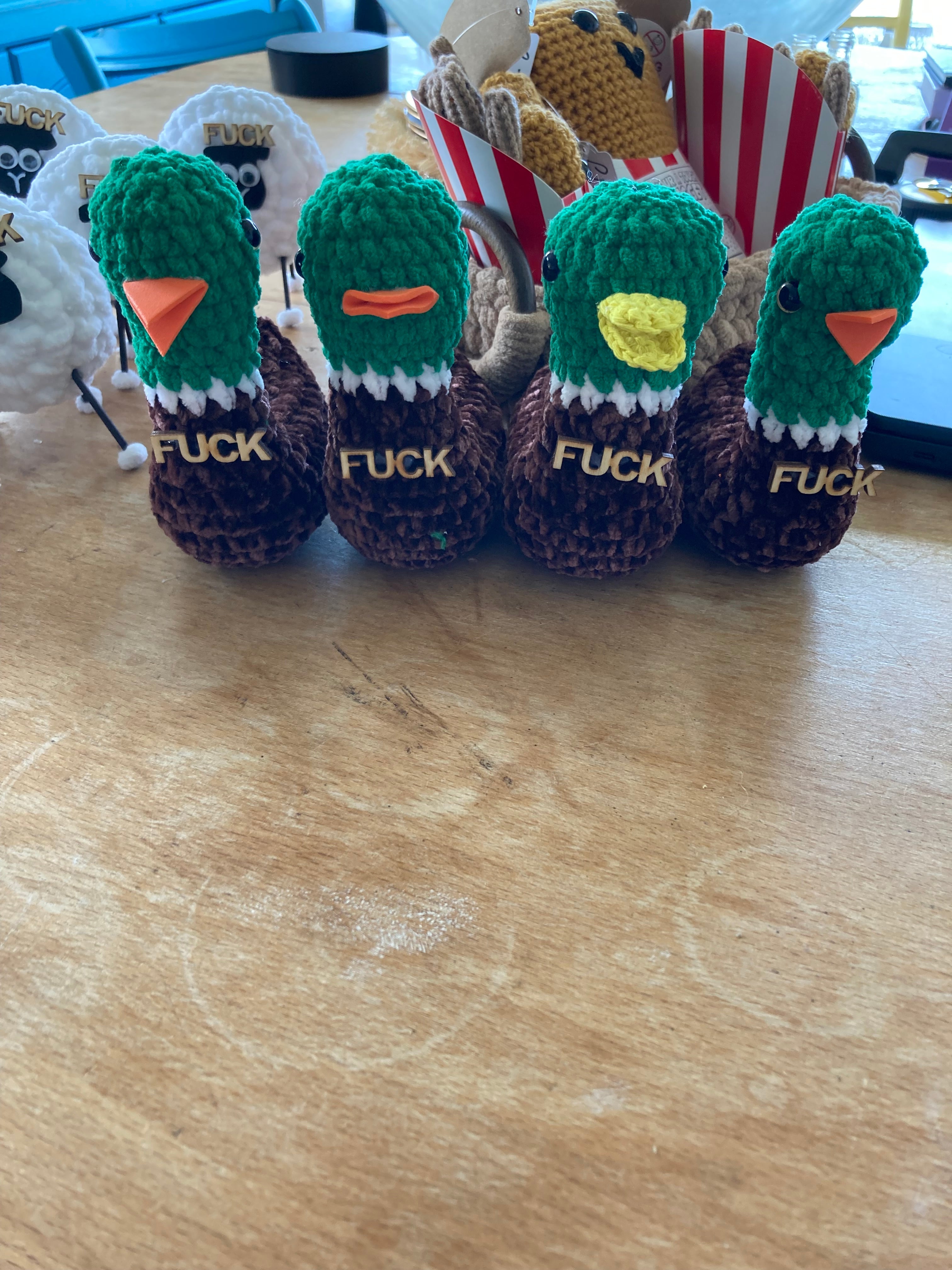 Handmade crocheted F*ck ADuck