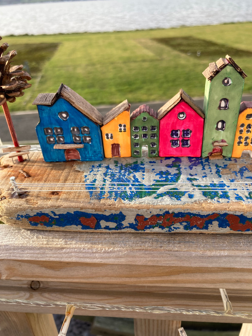 Handmade driftwood seafront village