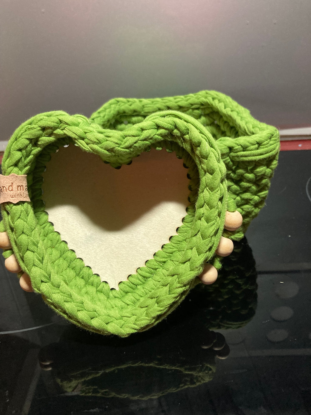 Handmade Crocheted Baskets – Set of 2 with Embellishments