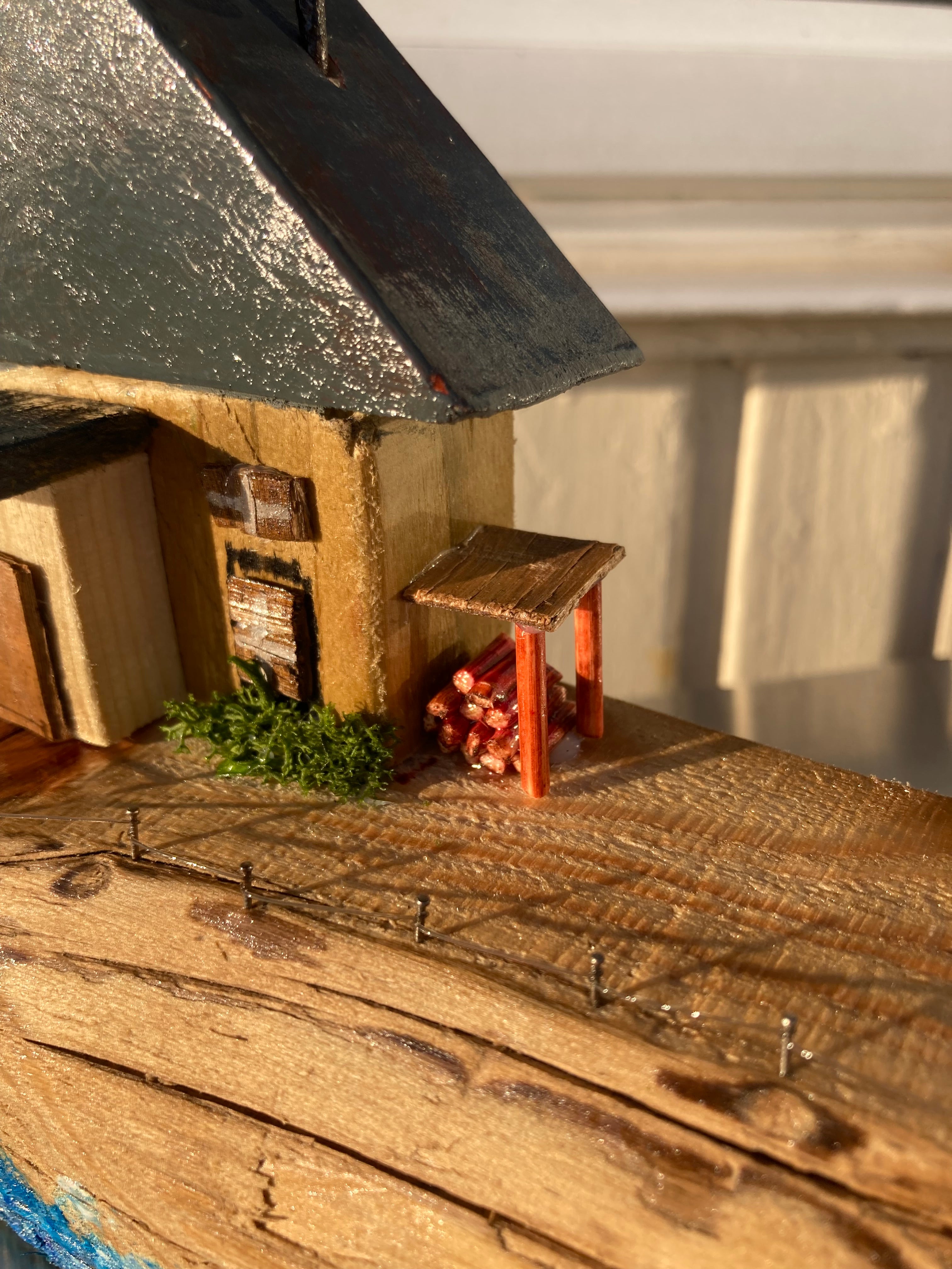 Cottage on the Cliff – Handmade Driftwood Scene