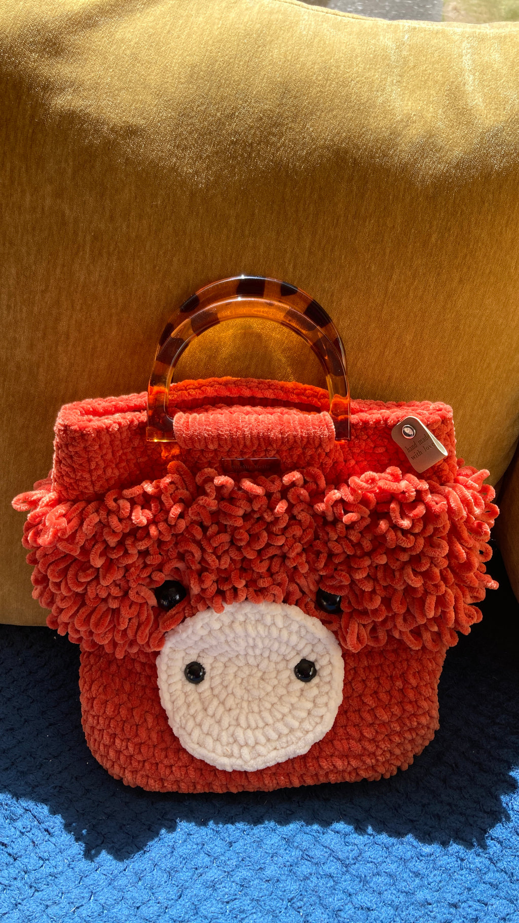 Handmade Crocheted Highland Coo Bag – Super Soft Chenille