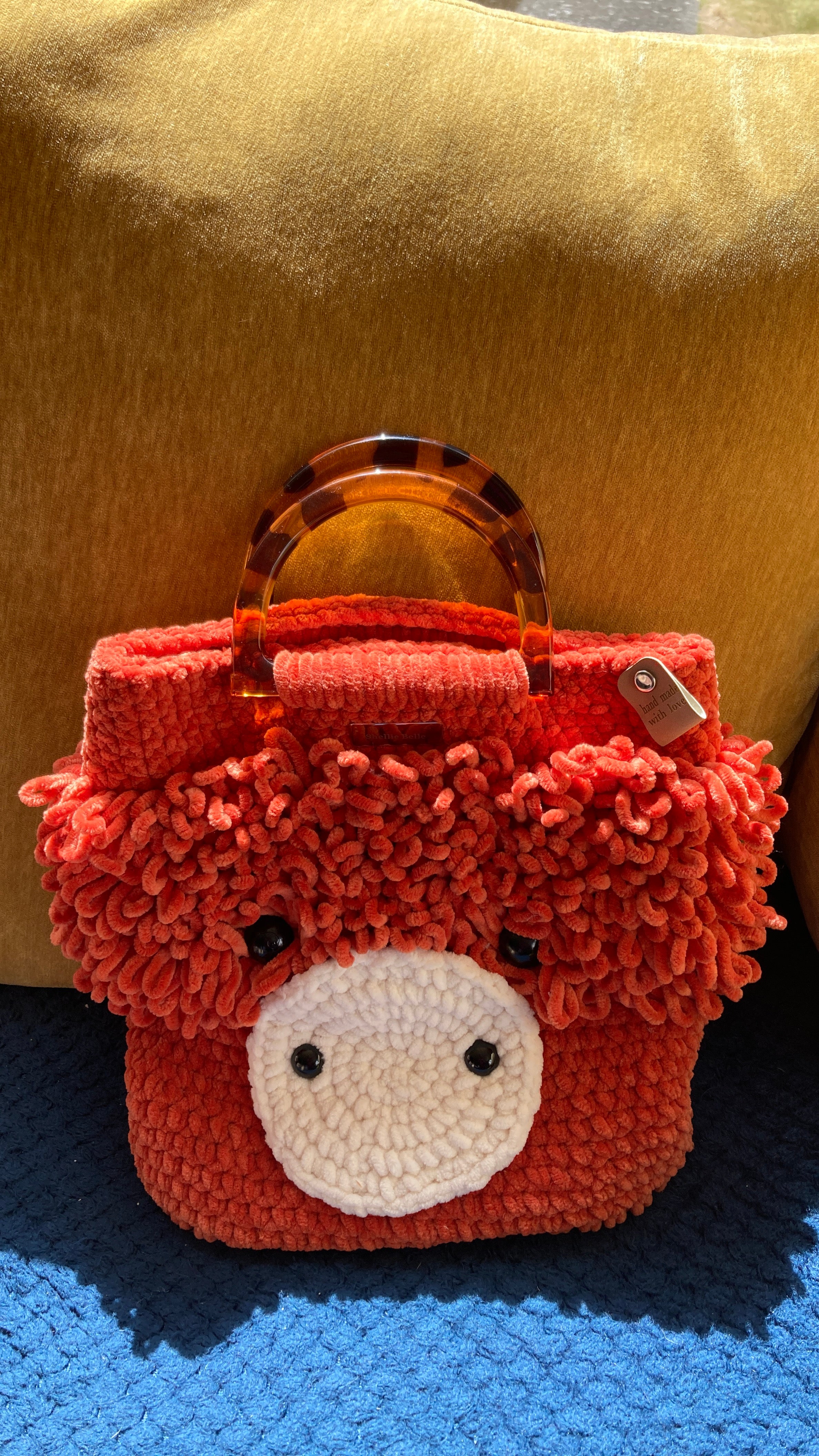 Handmade Crocheted Highland Coo Bag – Super Soft Chenille