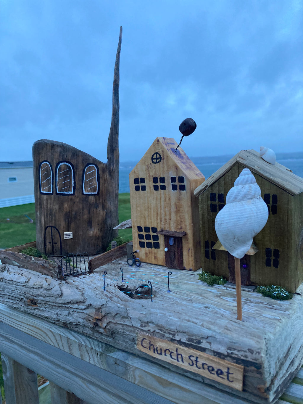 Church Street – Handmade Driftwood Village Scene