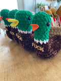 Handmade crocheted F*ck ADuck