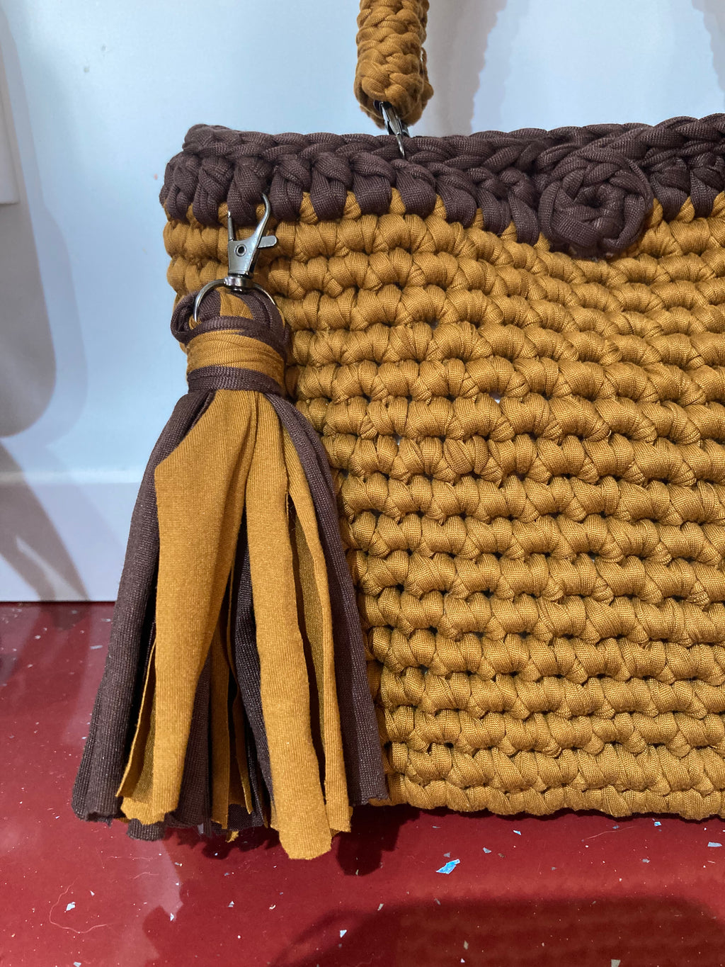 Unique handmade crochet handbag